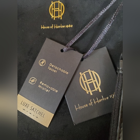 House of Harlow 1960 Black Suede Luxe Satchel NWT - Picture 9 of 9